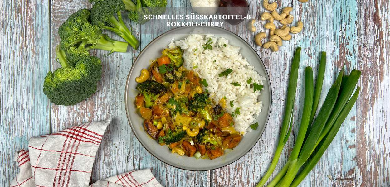 Schnelles Süßkartoffel-Brokkoli-Curry