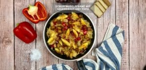 Schupfnudelpfanne mit Sauerkraut und Tofu