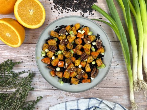 Schwarzer Reis mit Kürbis