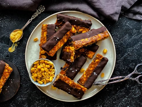 Selbstgemachte Snickers Riegel