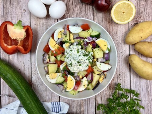 Sommerlicher Kartoffelsalat mit Ei