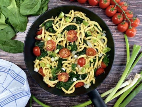 Spätzle-Spinat-Pfanne