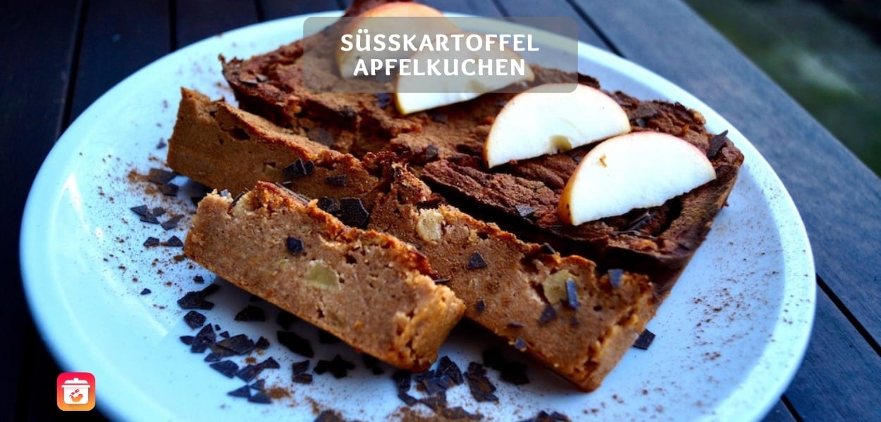Süßkartoffel Apfelkuchen – leichter zuckerfreier Apfelkuchen