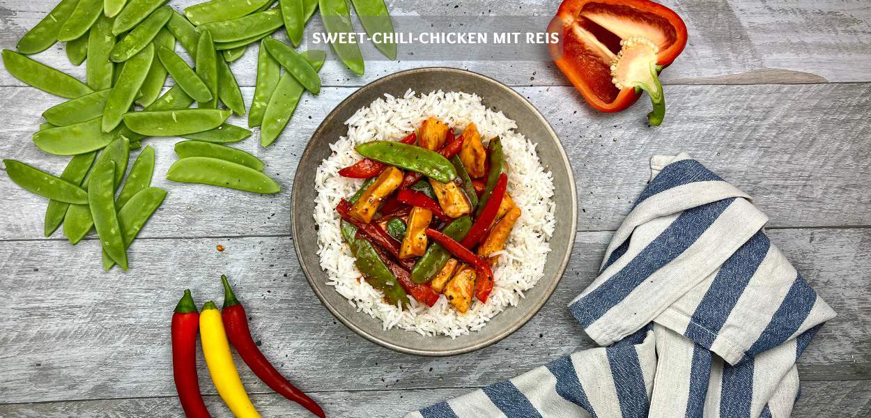 Sweet-Chili-Chicken mit Reis