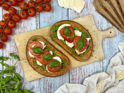 Tomate-Mozzarella-Stullen