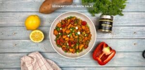 Süßkartoffel-Linsen Salat