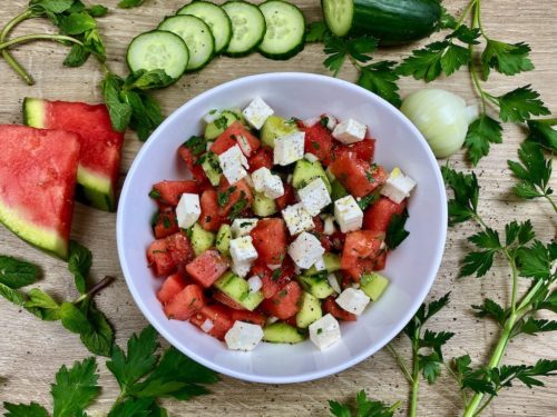 Wassermelone-Feta-Salat