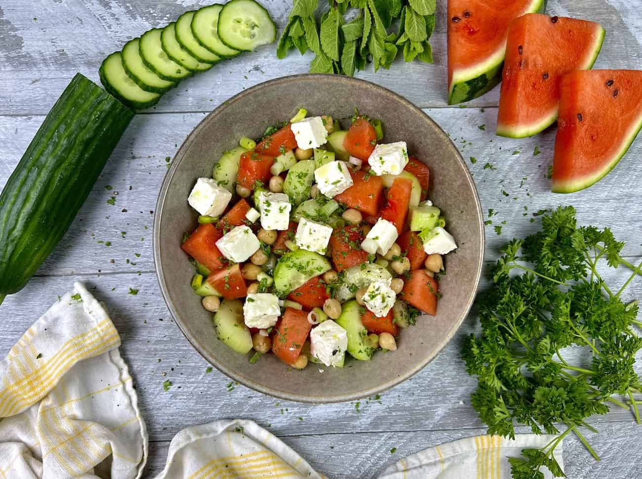 Wassermelonen Feta Salat 2.0 Wassermelonen-Feta-Salat 2.0