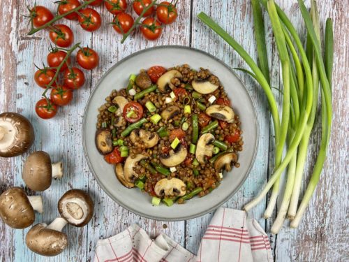 einfaches Linsen-Pilz-Ragout