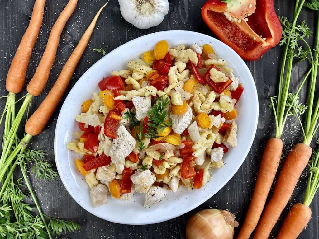 Leichte Spätzlepfanne