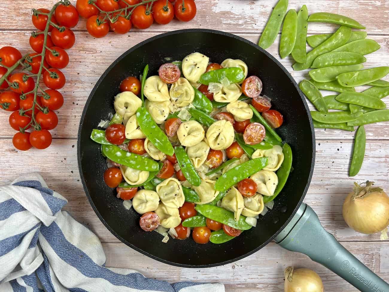 leichte Tortellini Gemsuee Pfanne leichte Tortellini-Gemüse-Pfanne