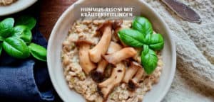 leichtes Hummus-Risoni mit Kräuterseitlingen Rezept