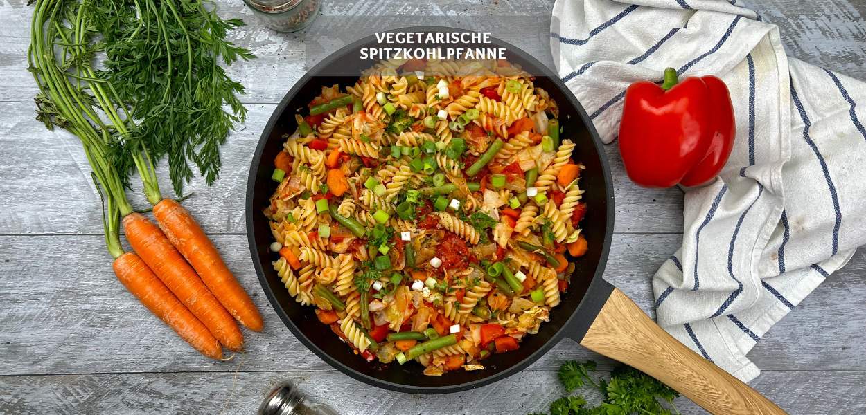 schnelle Spitzkohlpfanne Vegetarische Spitzkohlpfanne