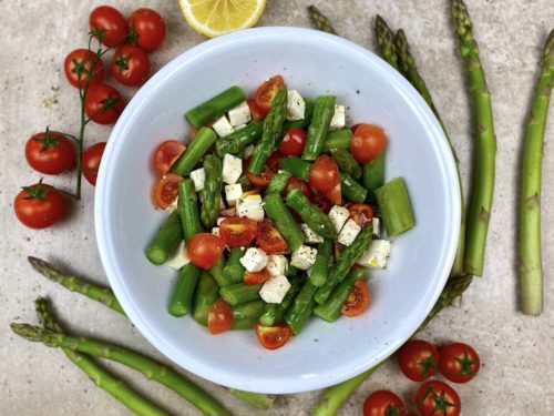 schneller grüner Spargelsalat mit Feta